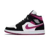 JORDAN 1 MID WHITE BLACK LIGHT ARCTIC PINK