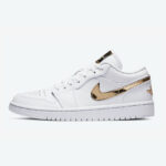 Air Jordan 1 low Blanco Metálico Oro